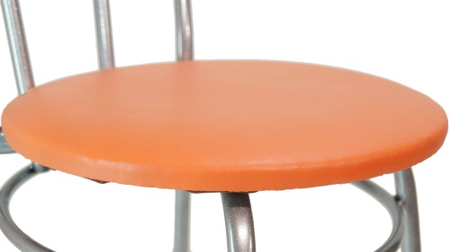 Стул для кухни мягкий со спинкой венский металлический 451557 оранжевый/серебристый фото 3