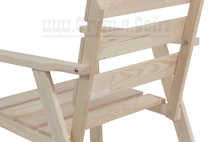 Кресло деревянное твердое прямое без лака 7300