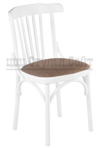 Венский мягкий белый стул (рогожка-орех) арт. 832709 фото 2