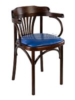 Венский стул с дугами мягкий (к/з синий) арт.721418