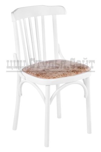 Венский мягкий белый стул (экозамша беж) арт. 832713 фото 2