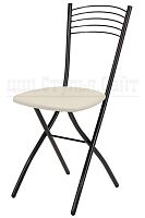 Складной стул мягкий металлический (коричнево-кремовый) 423454