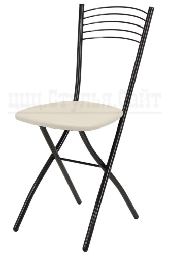 Складной стул мягкий металлический (коричнево-кремовый) 423454 фото 2