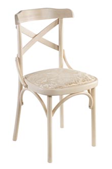 Венский мягкий выбеленный стул с крестом (жаккард золотистый) 842602