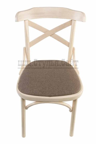 Венский мягкий выбеленный стул с крестом (рогожка орех) 842609 фото 3