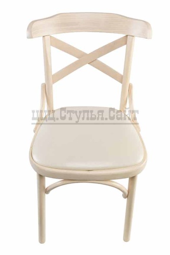 Венский мягкий выбеленный стул с крестом (кз кремовый) 842605 фото 3