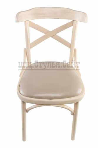 Венский мягкий выбеленный стул с крестом (кз латте) 842615 фото 3