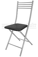 Раскладной стул с твердой спинкой  (кожзам черный) 422556
