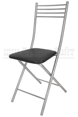 Раскладной стул с твердой спинкой  (кожзам черный) 422556 фото 2