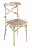 Венский мягкий выбеленный стул с крестом (орех) 842616