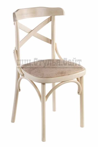 Венский мягкий выбеленный стул с крестом (орех) 842616 фото 2