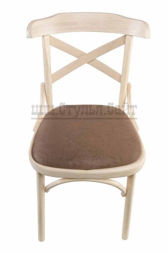 Венский мягкий выбеленный стул с крестом (велюр) 842601 фото 3
