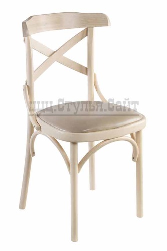 Венский мягкий выбеленный стул с крестом (кз латте) 842615 фото 2