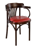 Венский стул с дугами мягкий (к/з красный) арт.721417