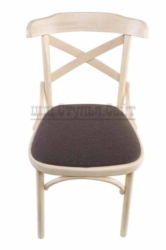 Венский мягкий выбеленный стул с крестом (рогожка шоко) 842607 фото 3